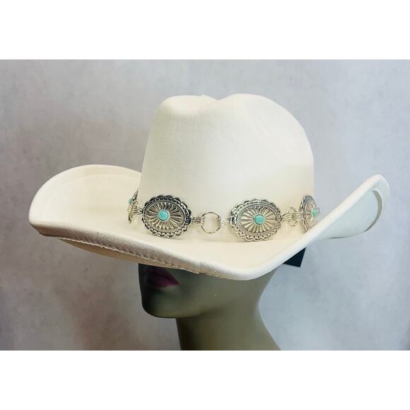 ILLUMA Western Rodeo Silver Conch Blue/Silver Details Woman’s Cowgirl Hat NWT - Picture 3 of 10
